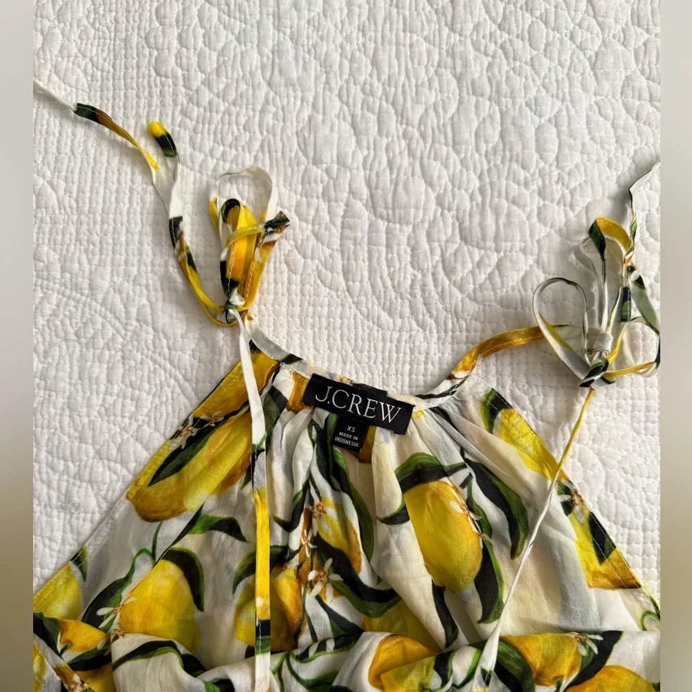 J-Crew Tie-shoulder tank top in limoncello cotton voile
